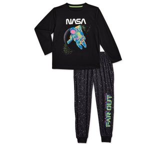 🎈Boys NASA glow in dark pajamas set K14